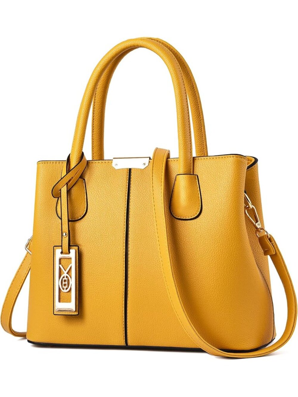 〽️Women's Yellow Top Handle Satchel Shoulder Strap Purses Fashion Travel Handbag
